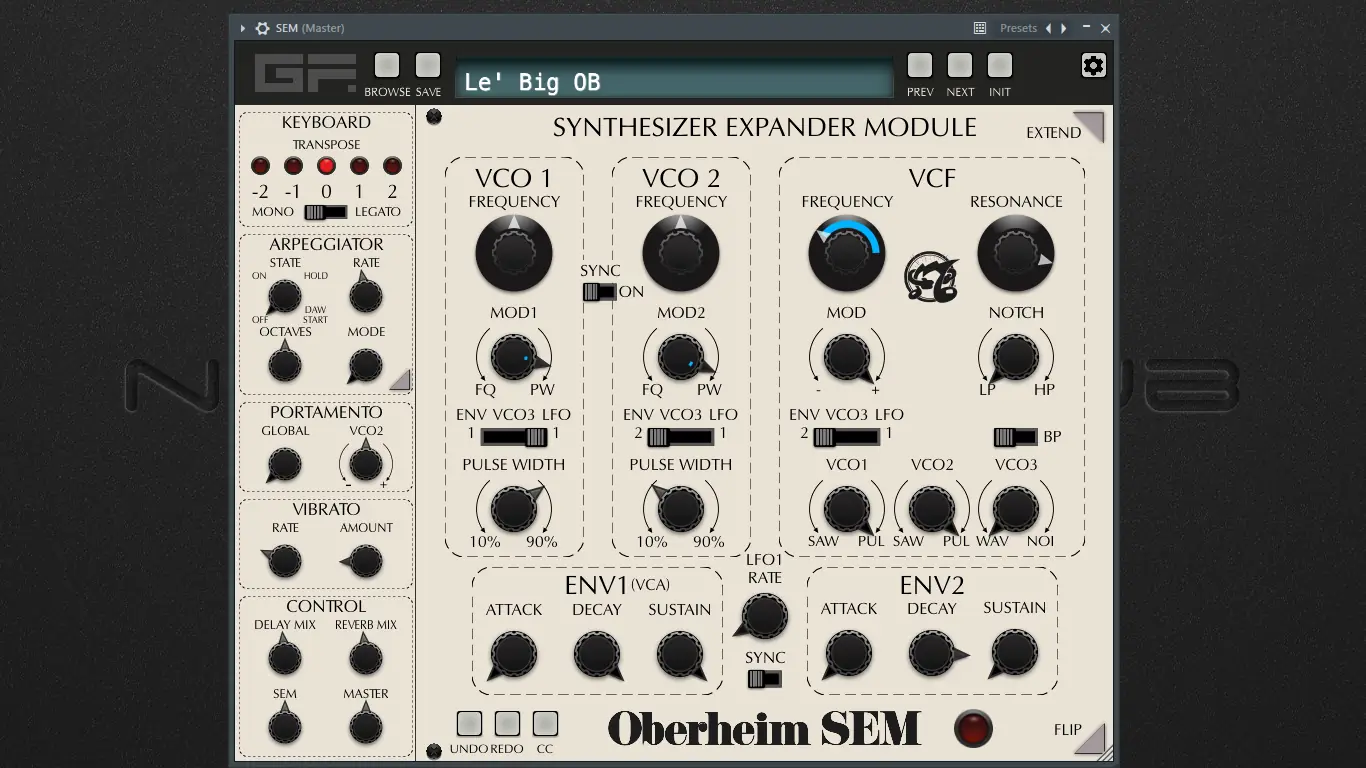 Программный интерфейс GForce Software Oberheim SEM 1.5.0 Standalone, VSTi, VSTi 3, AAX (x64) [En]