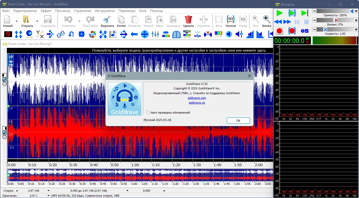 Программный интерфейс GoldWave 7.02 RePack (& Portable) by TryRooM [Ru En]