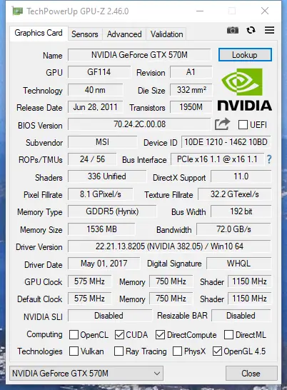Программный интерфейс GPU-Z 2.46.0 Portable by PortableApps [En]