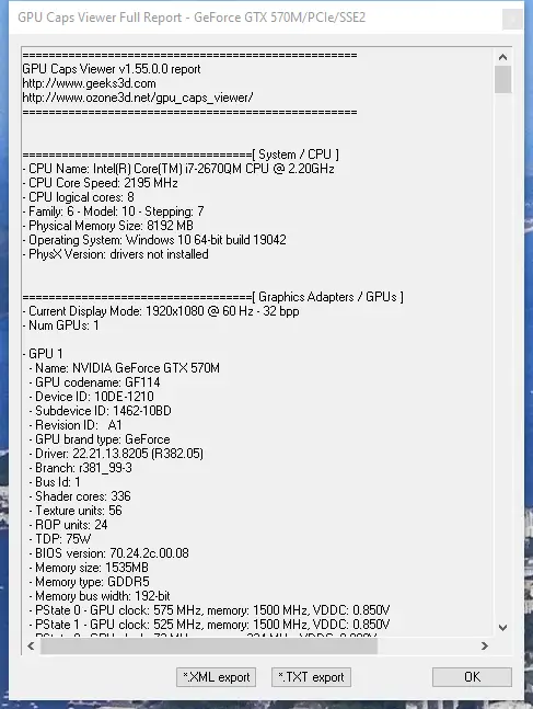 Программный интерфейс GPU Caps Viewer 1.55.0.0 + Portable [En]