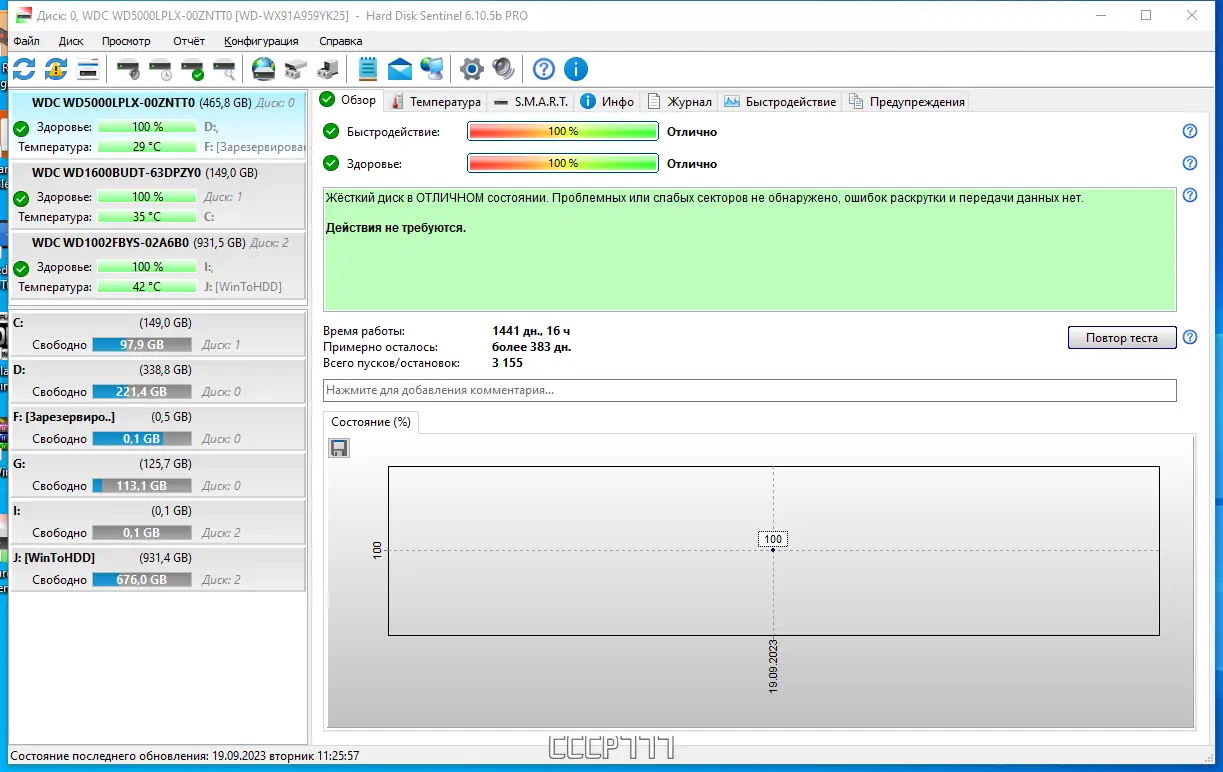 Программный интерфейс Hard Disk Sentinel PRO 6.10.5 Build 12918 Beta [Multi Ru]