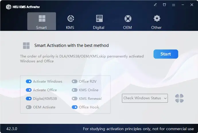 Программный интерфейс HEU KMS Activator 42.3.0 Portable [En]