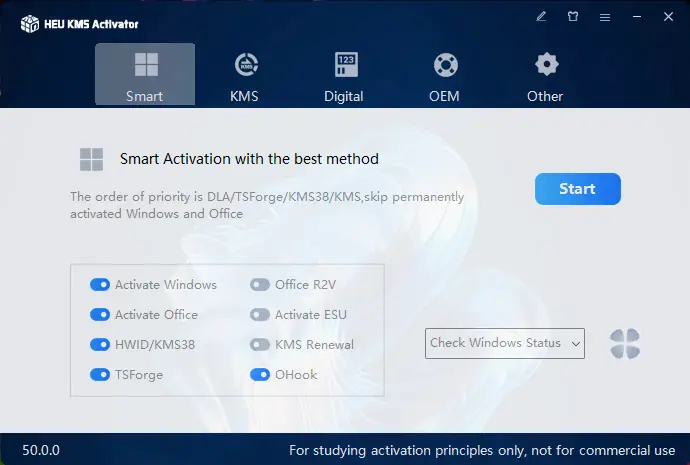 Программный интерфейс HEU KMS Activator 50.0.0 Portable [En]
