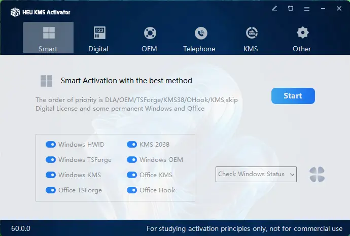 Программный интерфейс HEU KMS Activator 60.0.0 Portable [En]