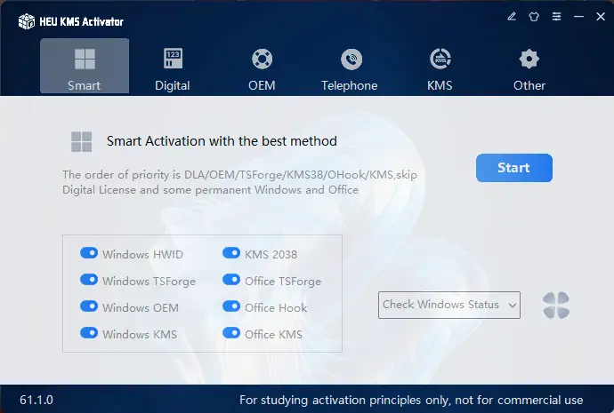 Программный интерфейс HEU KMS Activator 61.1.0 Portable [En]