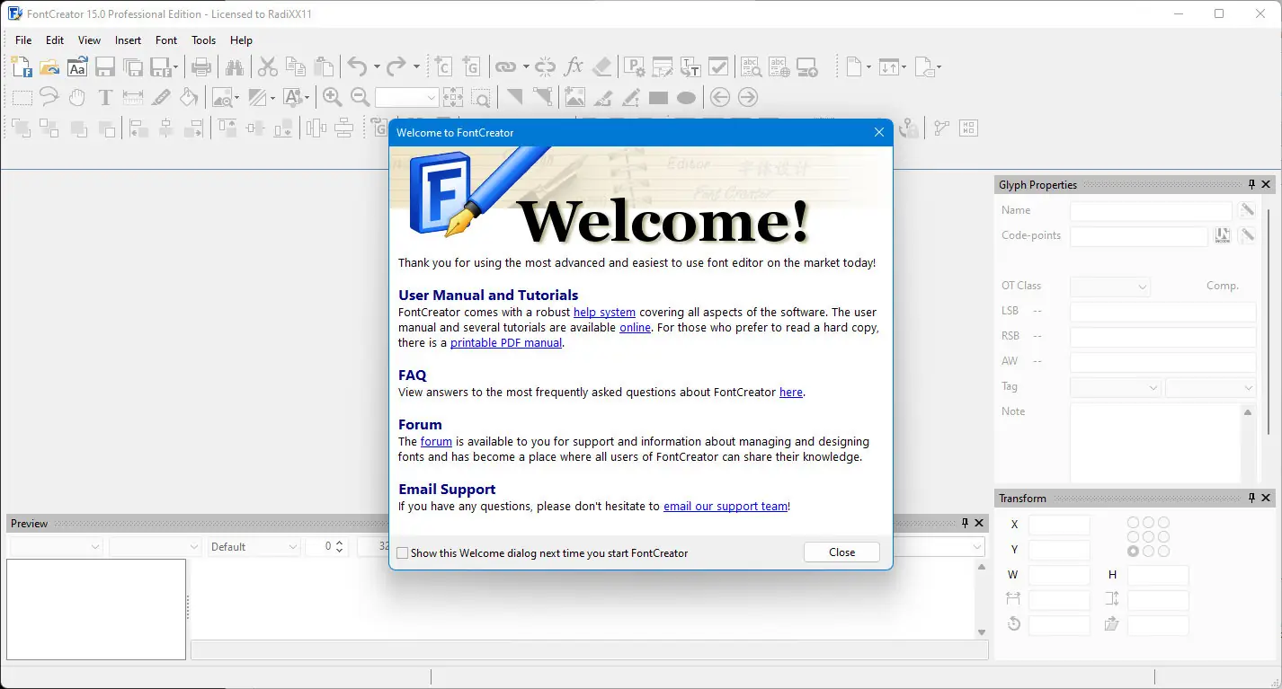 Программный интерфейс High-Logic FontCreator Professional Edition 15.0.0.2927 [En]