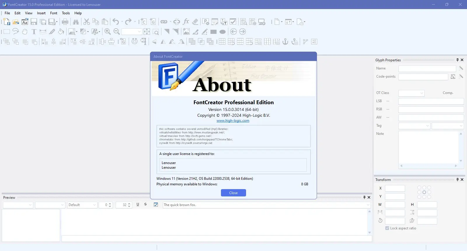 Программный интерфейс High-Logic FontCreator Professional Edition 15.0.0.3014 [Multi]