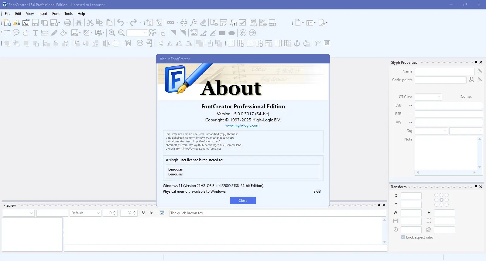 Программный интерфейс High-Logic FontCreator Professional Edition 15.0.0.3017 [Multi]