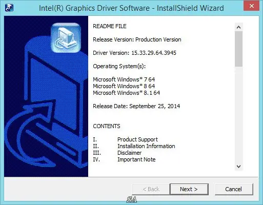 Программный интерфейс Intel HD Graphics Drivers 15.33.29.3945 (2014) Multi Русский