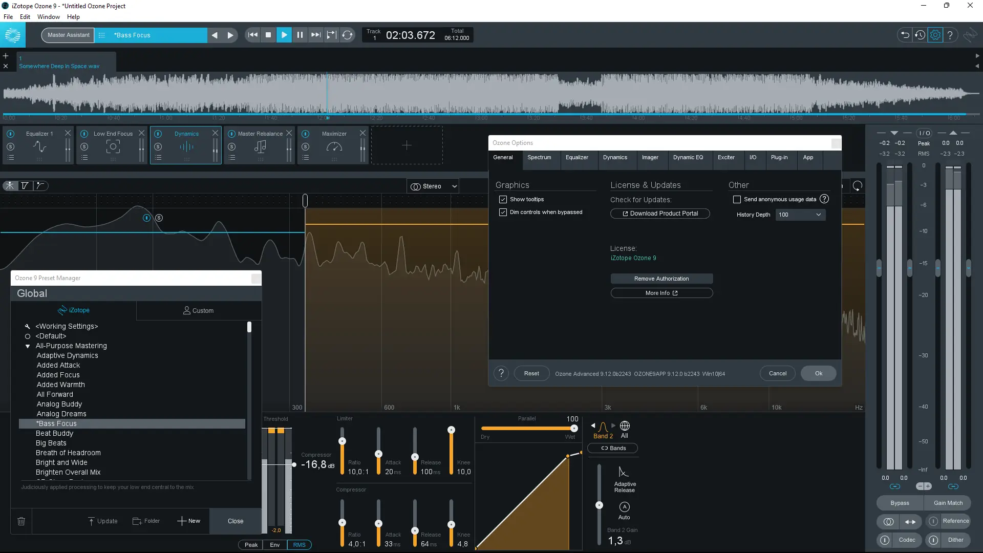 Программный интерфейс iZotope - Ozone 9 Advanced 9.12.0 STANDALONE, VST, VST3, AAX (x64) RePack by R2R [En]