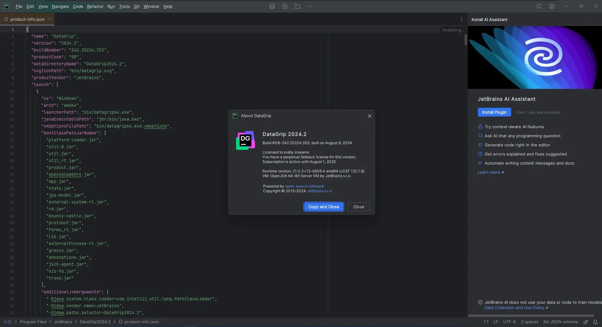Программный интерфейс JetBrains DataGrip 2024.2 Repack by Sitego [En]