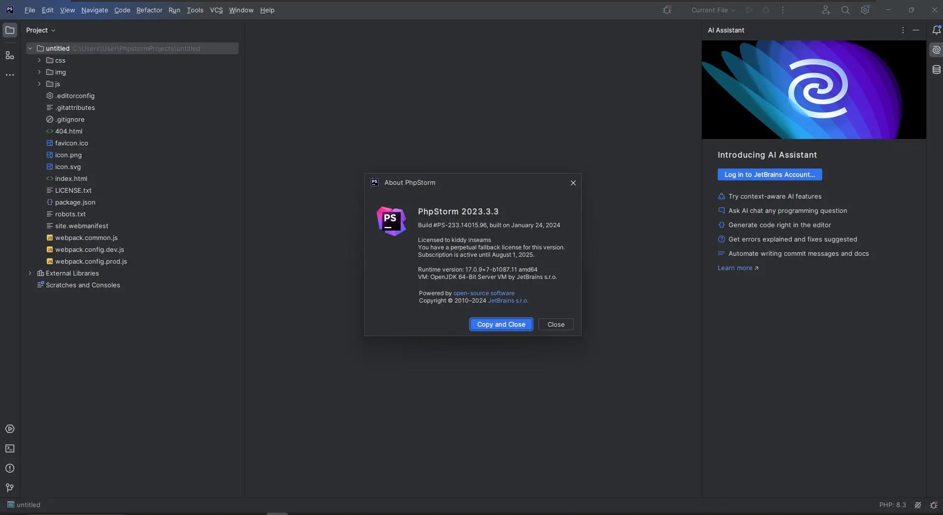 Программный интерфейс JetBrains PhpStorm 2023.3.3 Repack by Sitego [En]