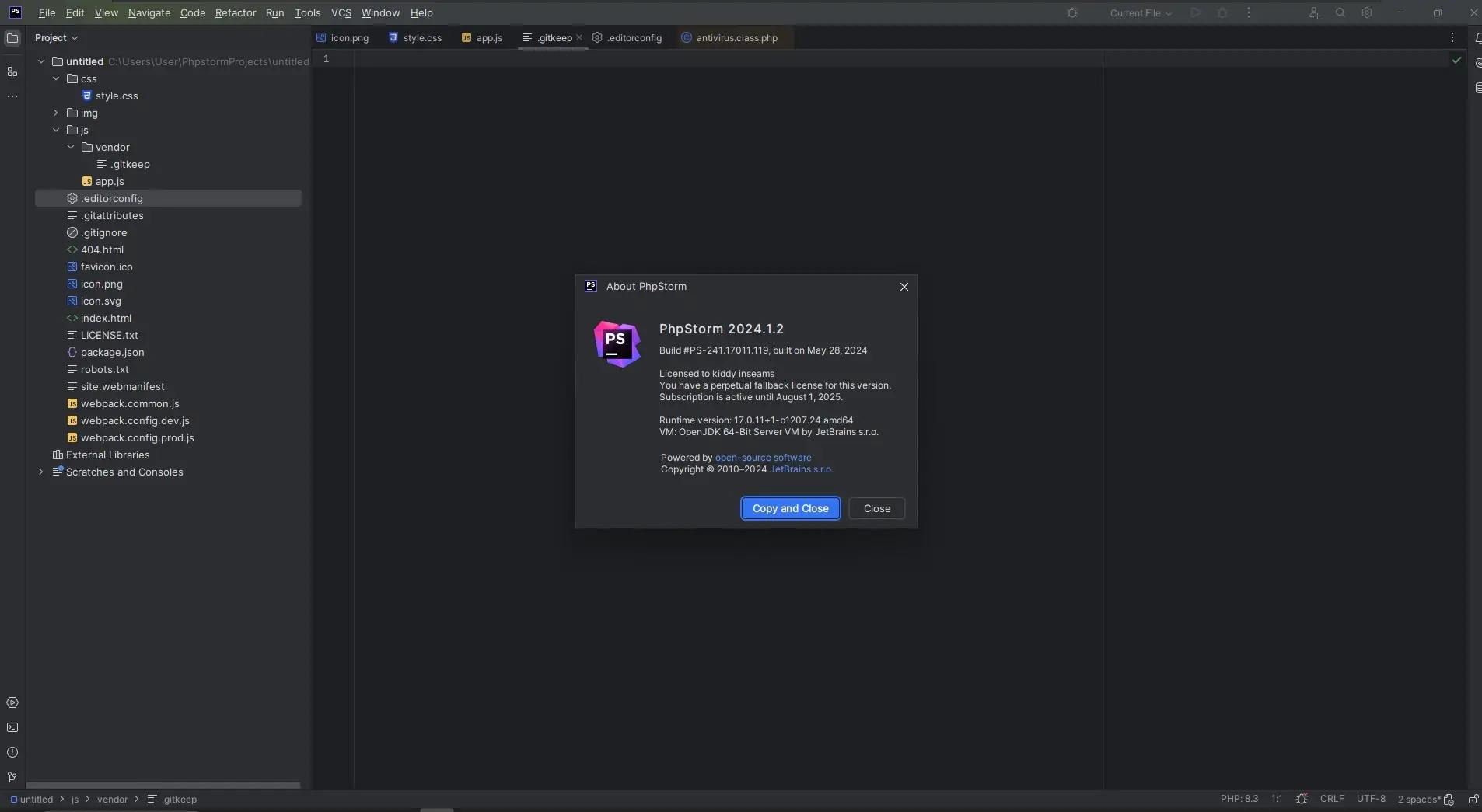 Программный интерфейс JetBrains PhpStorm 2024.1.2 Repack by Sitego [En]