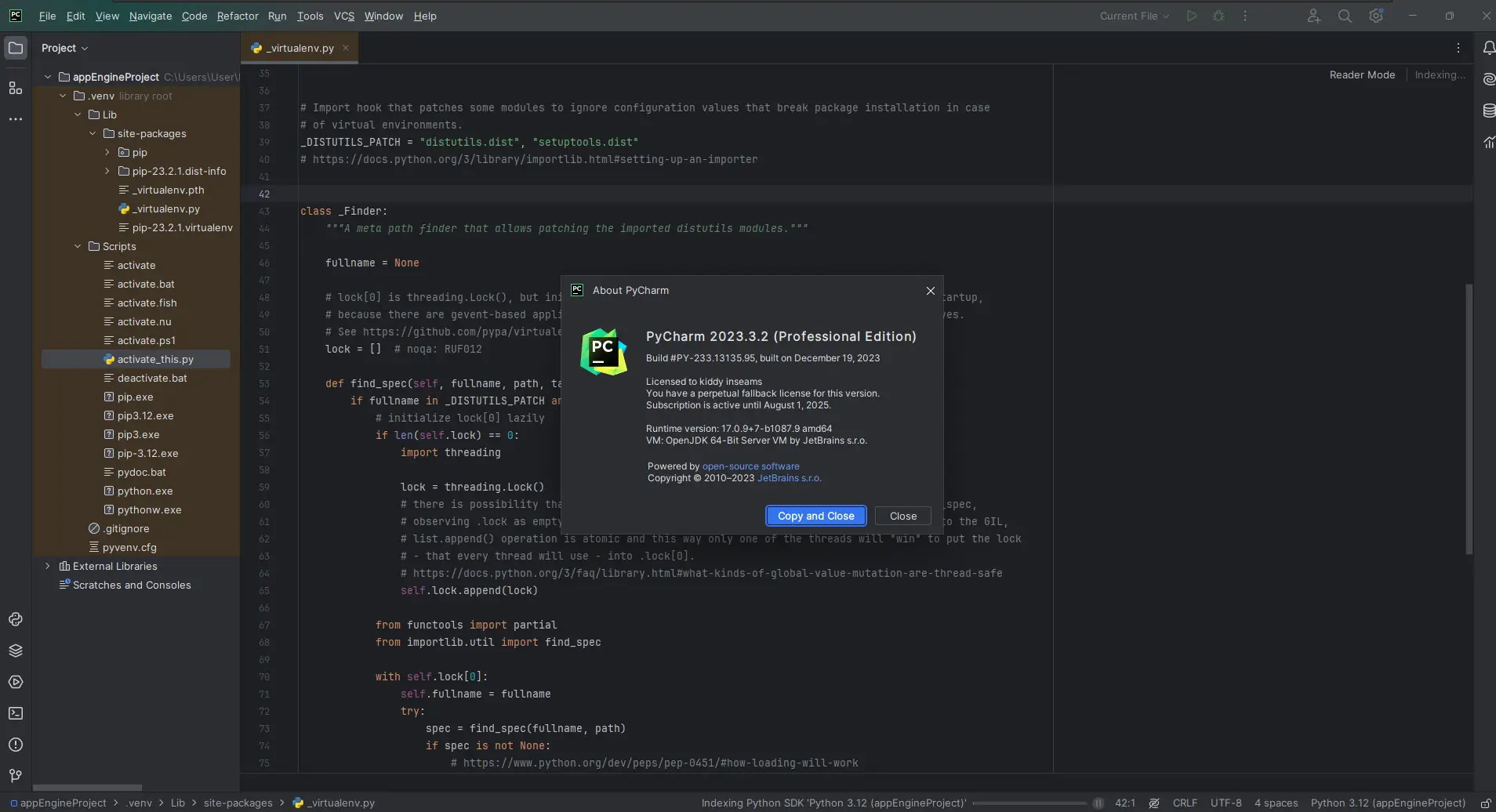 Программный интерфейс JetBrains PyCharm Professional 2023.3.2 Repack by Sitego [En]