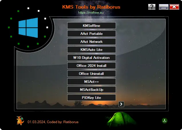 Программный интерфейс KMS Tools Portable by Ratiborus 01.03.2024 [Multi Ru]