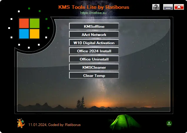 Программный интерфейс KMS Tools Portable by Ratiborus Lite 11.01.2024