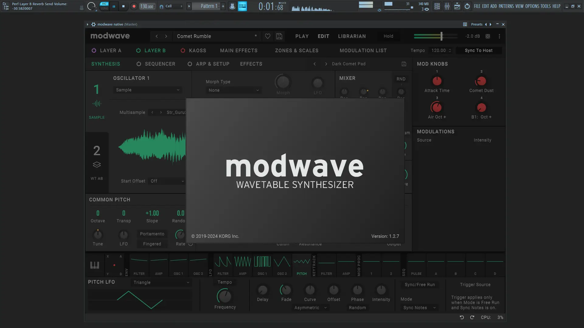 Программный интерфейс KORG - Modwave Native 1.2.7 Standalone, VSTi 3, AAX (x64) [En]