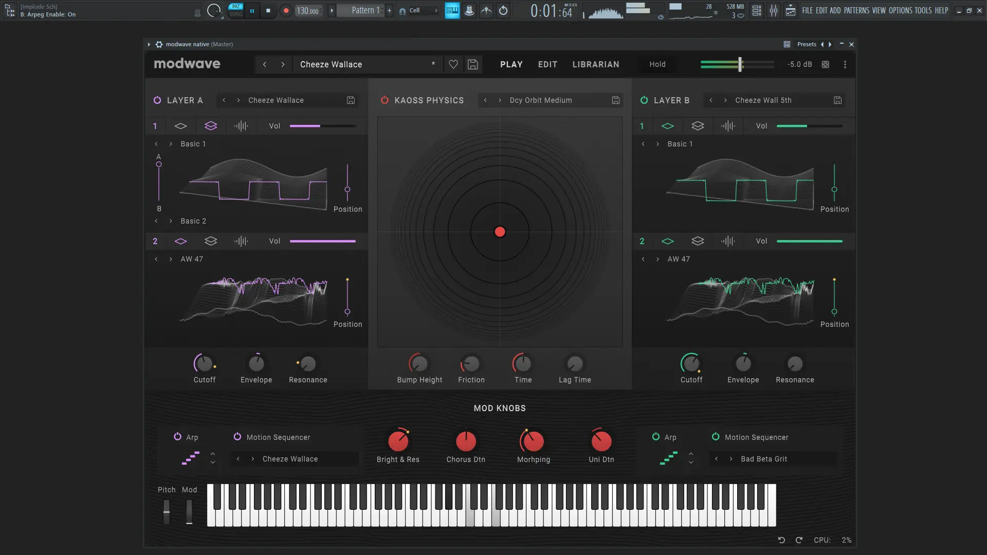 Программный интерфейс KORG - Modwave Native 1.3.5 Standalone, VSTi 3, AAX (x64) [En]