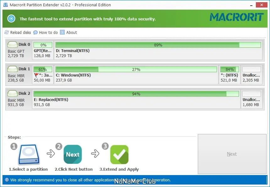 Программный интерфейс Macrorit Partition Extender Pro 2.0.2 + Portable [En] (акция Comss)