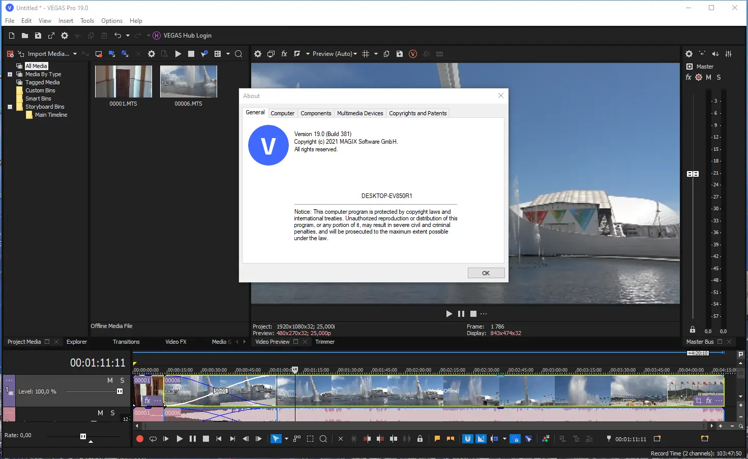 Программный интерфейс MAGIX Vegas Pro 19.0 Build 381 RePack by KpoJIuK [En]