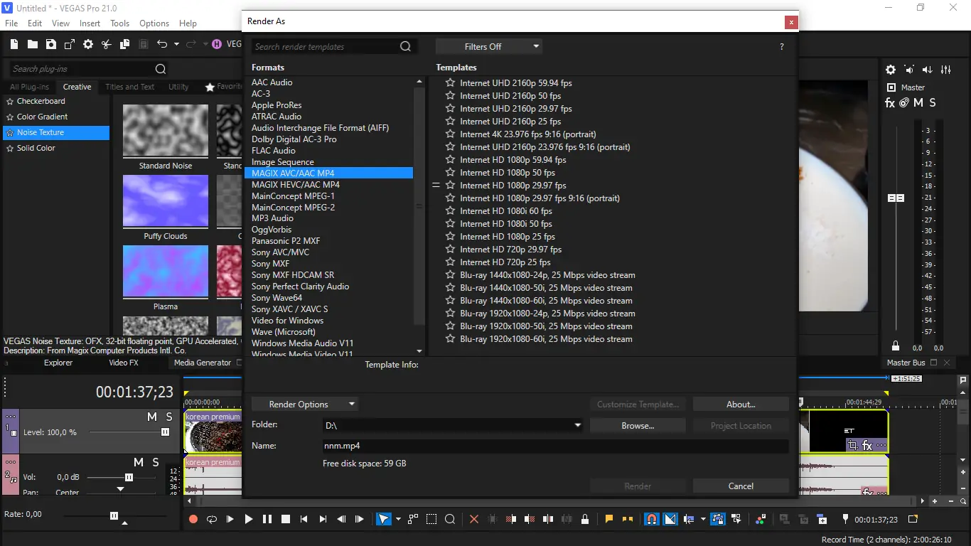 Программный интерфейс MAGIX Vegas Pro 21.0 Build 108 RePack by KpoJIuK + Content [En]