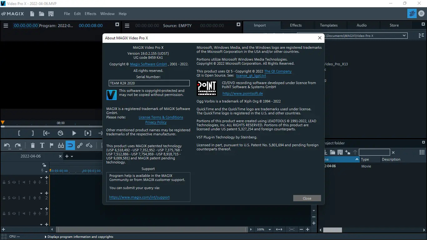 Программный интерфейс MAGIX Video Pro X13 19.0.2.155 (x64) [Multi]