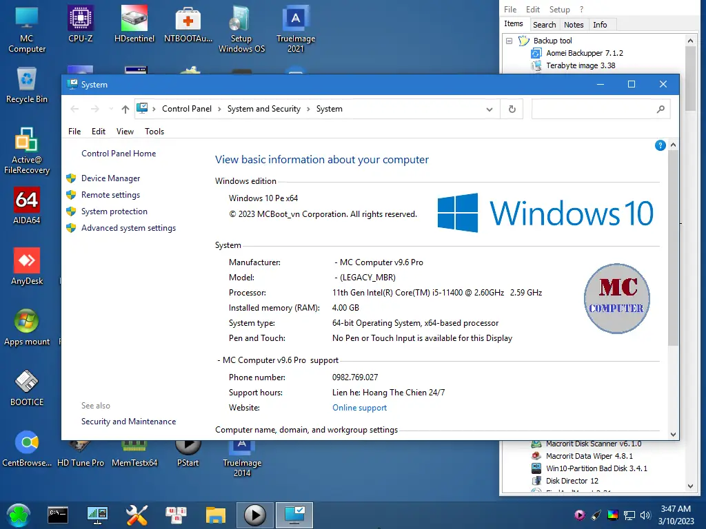 Программный интерфейс MCBoot WinPE VN 2023 PRO v9.6 build 010323 [En]
