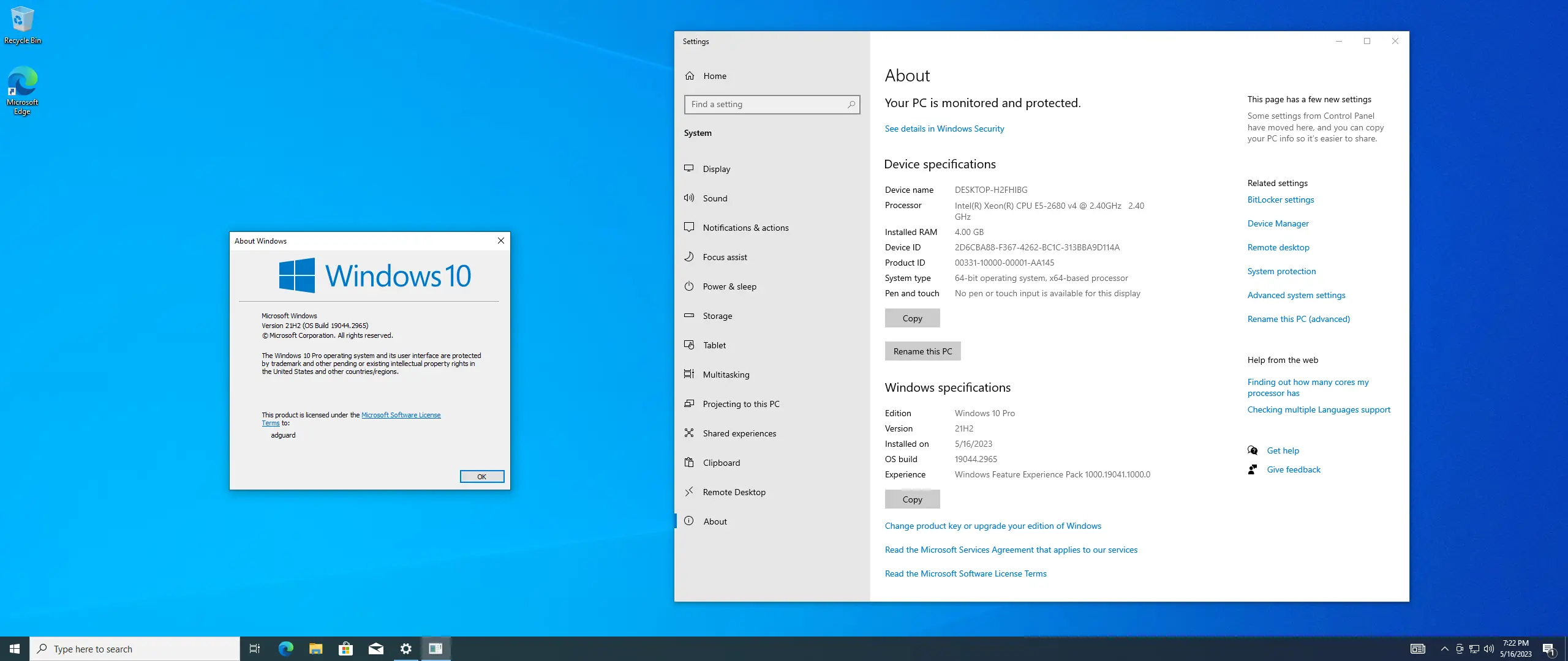 Программный интерфейс Microsoft Windows 10.0.19044.2965, Version 21H2 (Updated May 2023) - Оригинальные образы от Microsoft MSDN [En]