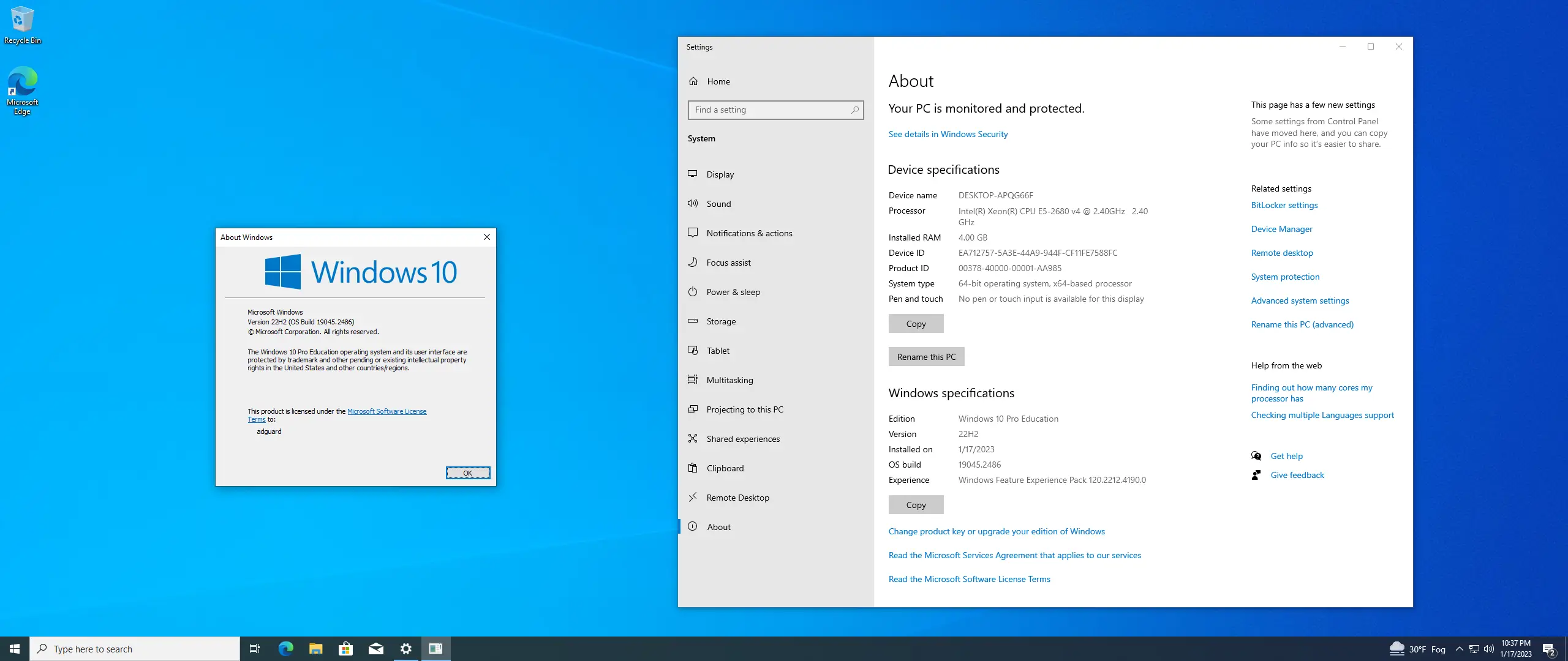 Программный интерфейс Microsoft Windows 10.0.19045.2486, Version 22H2 (Updated January 2023) - Оригинальные образы от Microsoft MSDN [En]