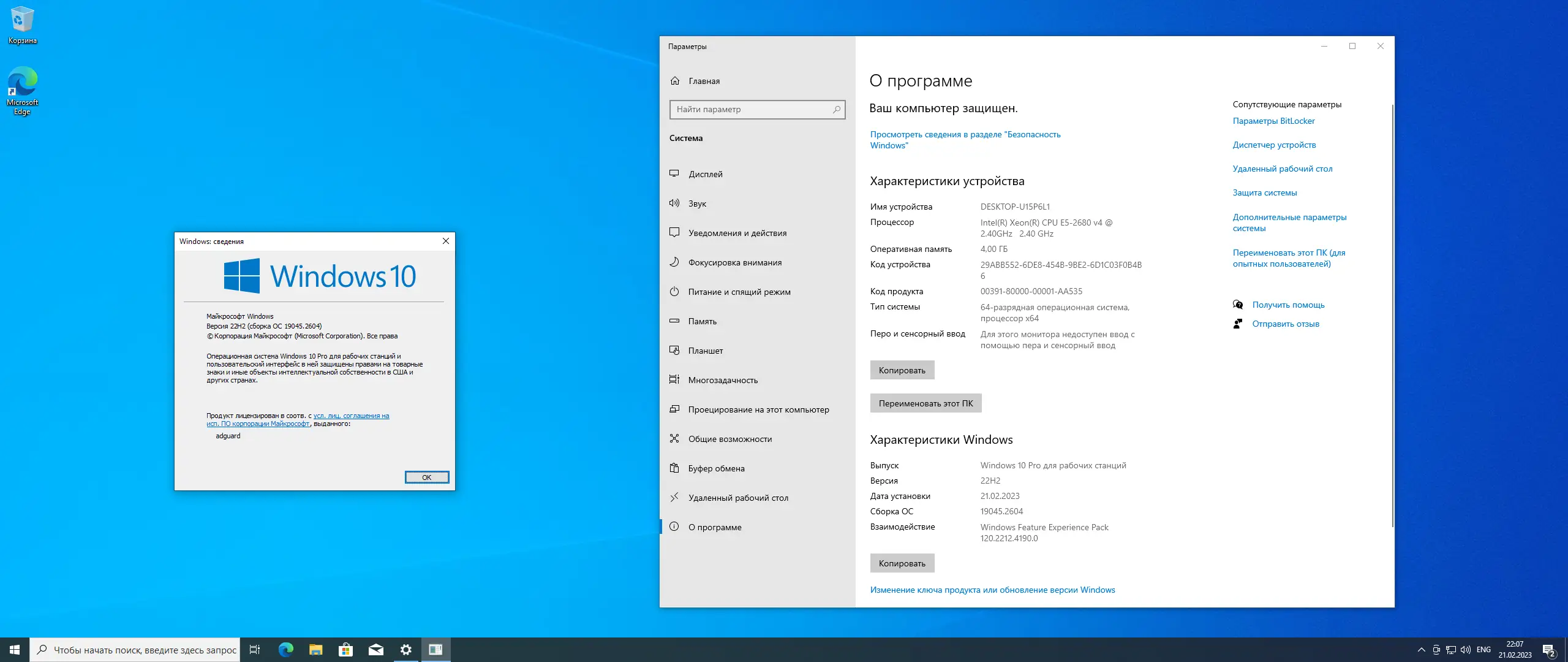 Программный интерфейс Microsoft Windows 10.0.19045.2604, Version 22H2 (Updated February 2023) - Оригинальные образы от Microsoft MSDN [Ru]