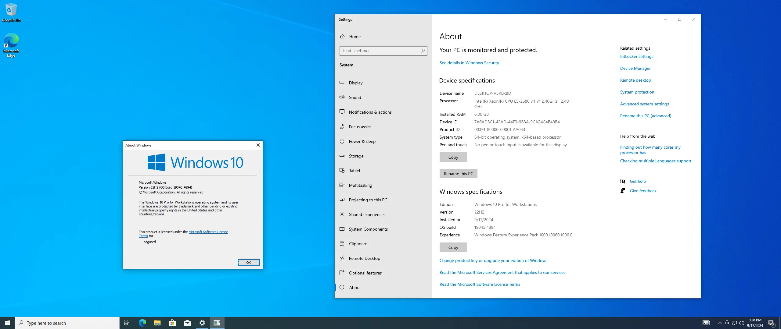 Программный интерфейс Microsoft Windows 10 [10.0.19045.4894], Version 22H2 (Updated September 2024) - Оригинальные образы от Microsoft MSDN [En]