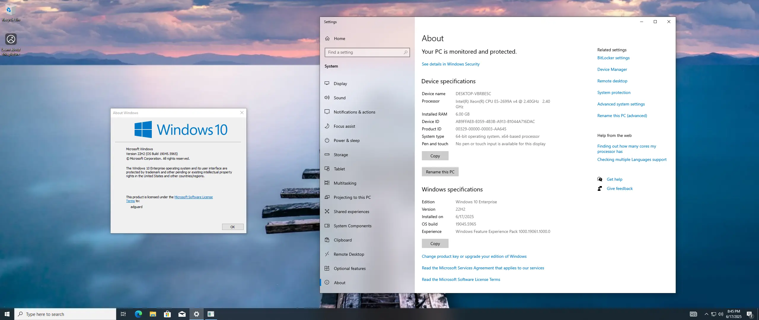 Программный интерфейс Microsoft Windows 10 [10.0.19045.5965], Version 22H2 (Updated June 2025) - Оригинальные образы от Microsoft MSDN [En]