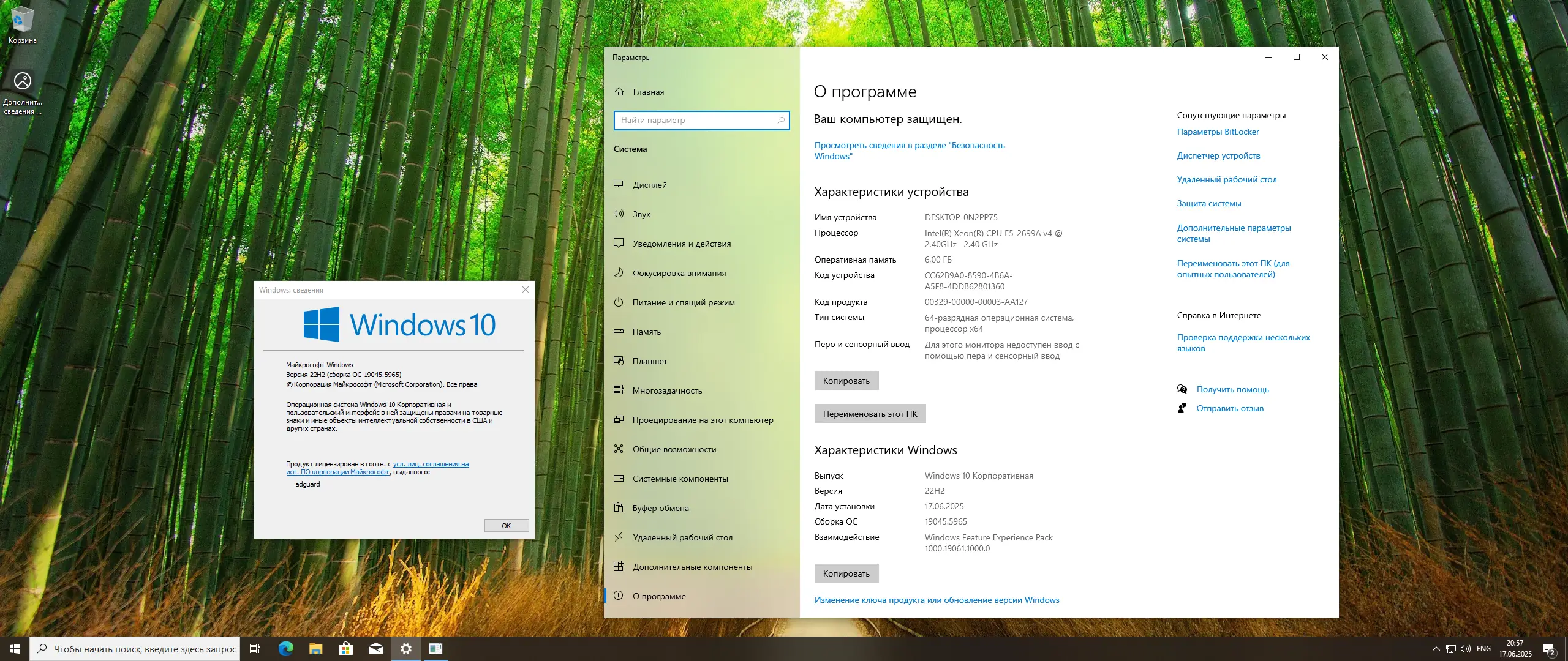 Программный интерфейс Microsoft Windows 10 [10.0.19045.5965], Version 22H2 (Updated June 2025) - Оригинальные образы от Microsoft MSDN [Ru]
