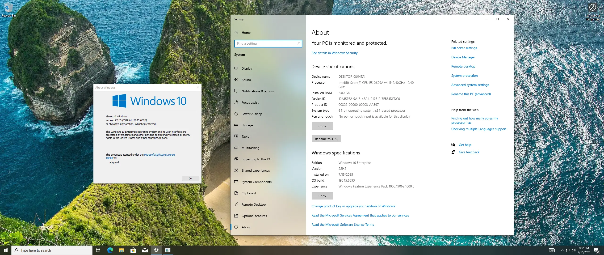 Программный интерфейс Microsoft Windows 10 [10.0.19045.6093], Version 22H2 (Updated July 2025) - Оригинальные образы от Microsoft MSDN [En]