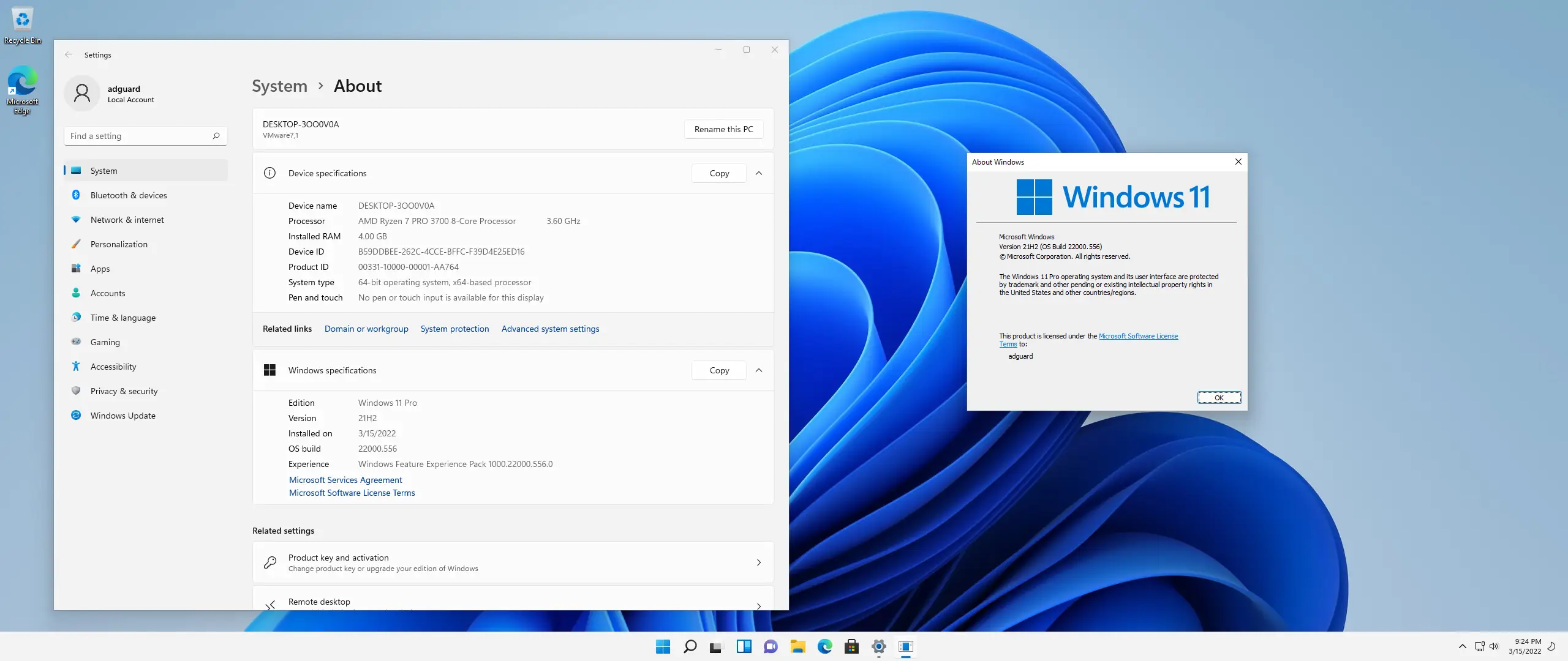 Программный интерфейс Microsoft Windows 11 [10.0.22000.556], Version 21H2 (Updated March 2022) - Оригинальные образы от Microsoft MSDN [En]