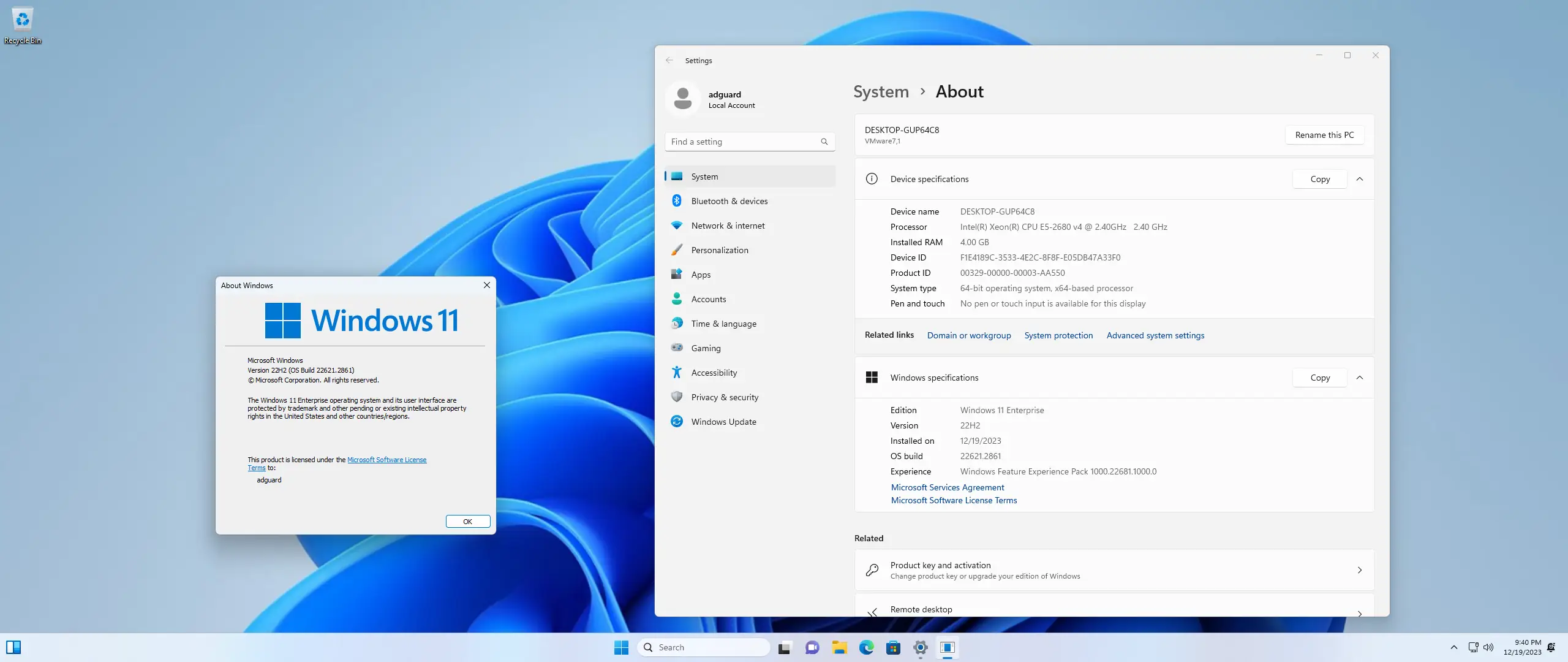 Программный интерфейс Microsoft Windows 11 [10.0.22621.2861], Version 22H2 (Updated December 2023) - Оригинальные образы от Microsoft MSDN [En]