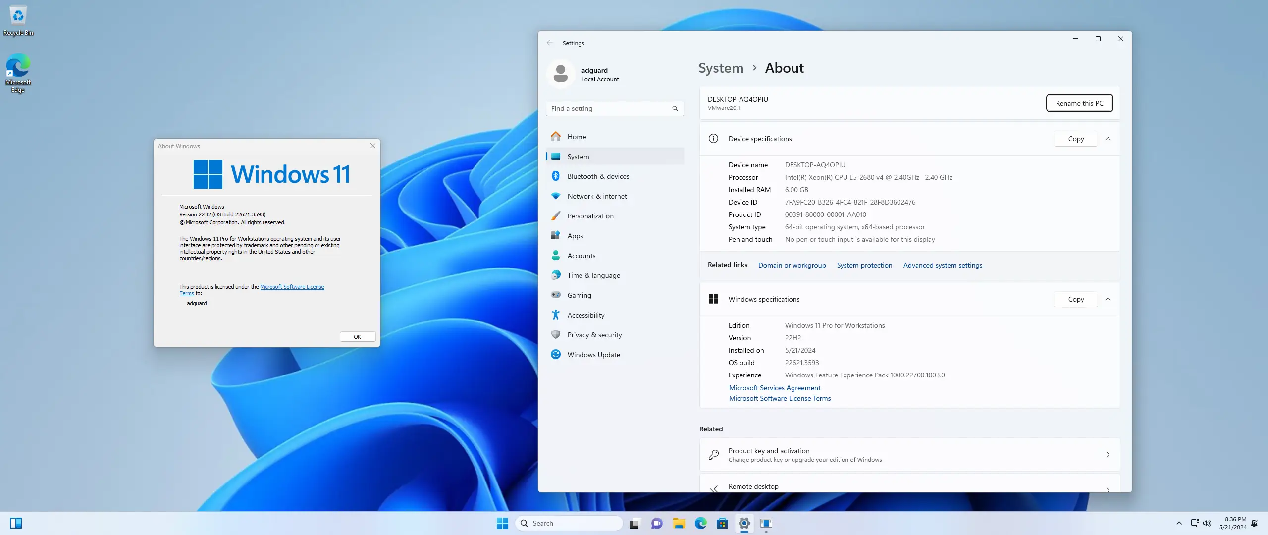 Программный интерфейс Microsoft Windows 11 [10.0.22621.3593], Version 22H2 (Updated May 2024) - Оригинальные образы от Microsoft MSDN VLSC [En]