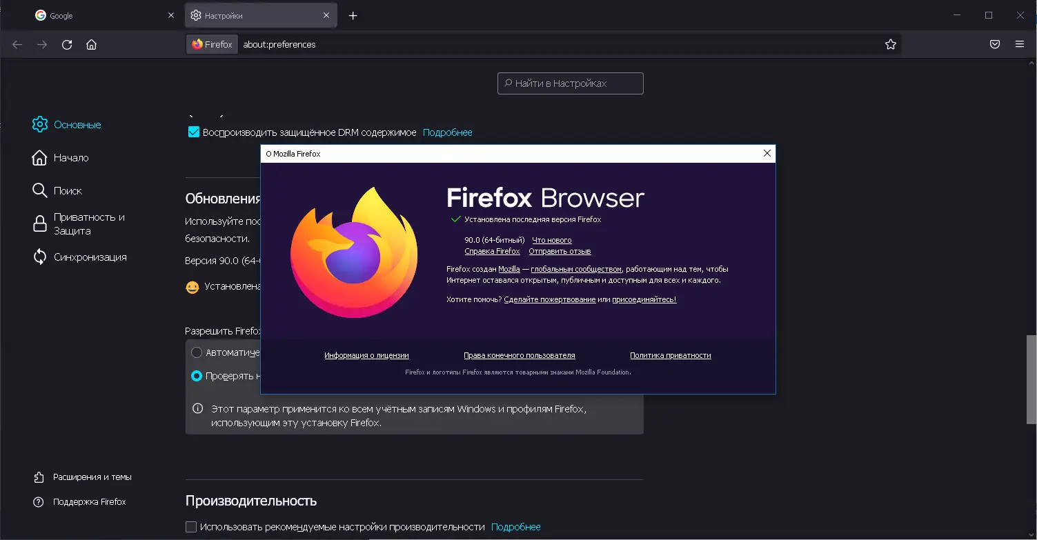 Программный интерфейс Mozilla FireFox 90.0.0.7856 Portable by JolyAnderson [Multi Ru]