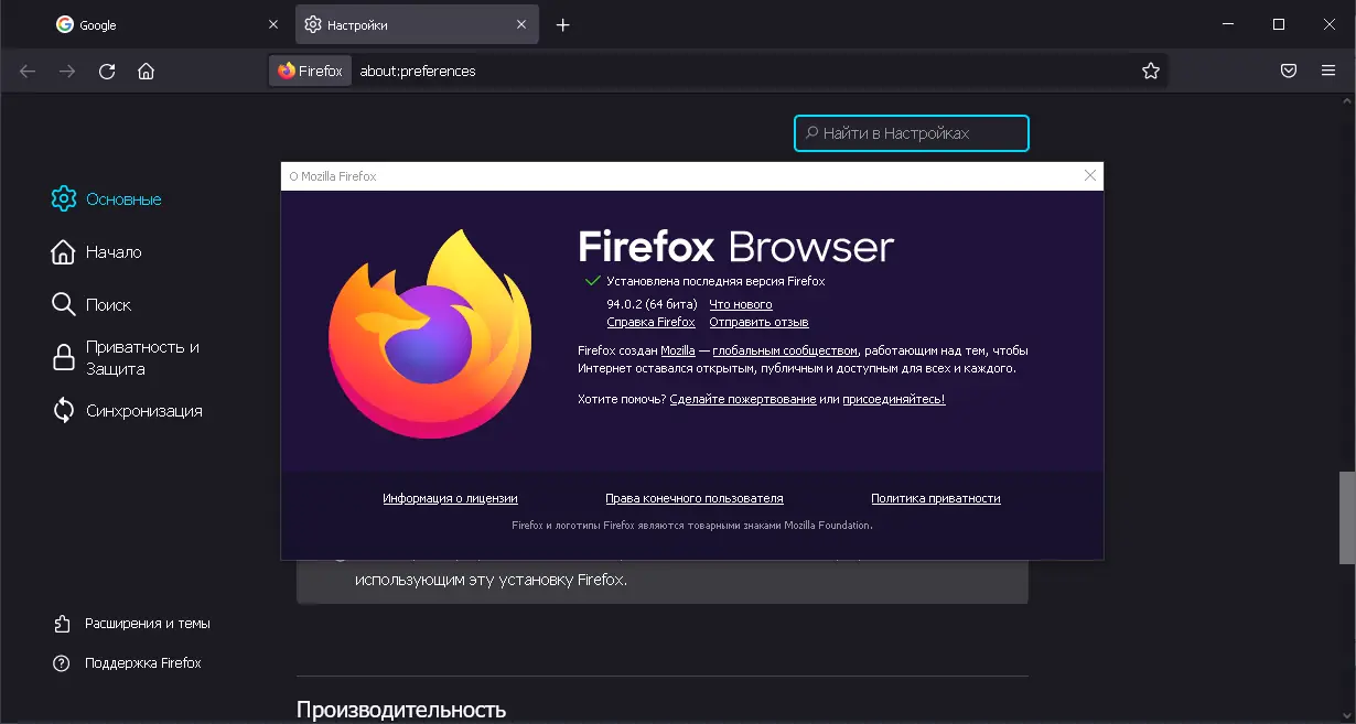 Программный интерфейс Mozilla FireFox 94.0.2.7991 Portable by JolyAnderson [Multi Ru]