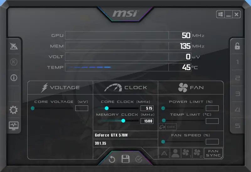 Программный интерфейс MSI Afterburner 4.6.5.16293 Beta 2 [Multi Ru]
