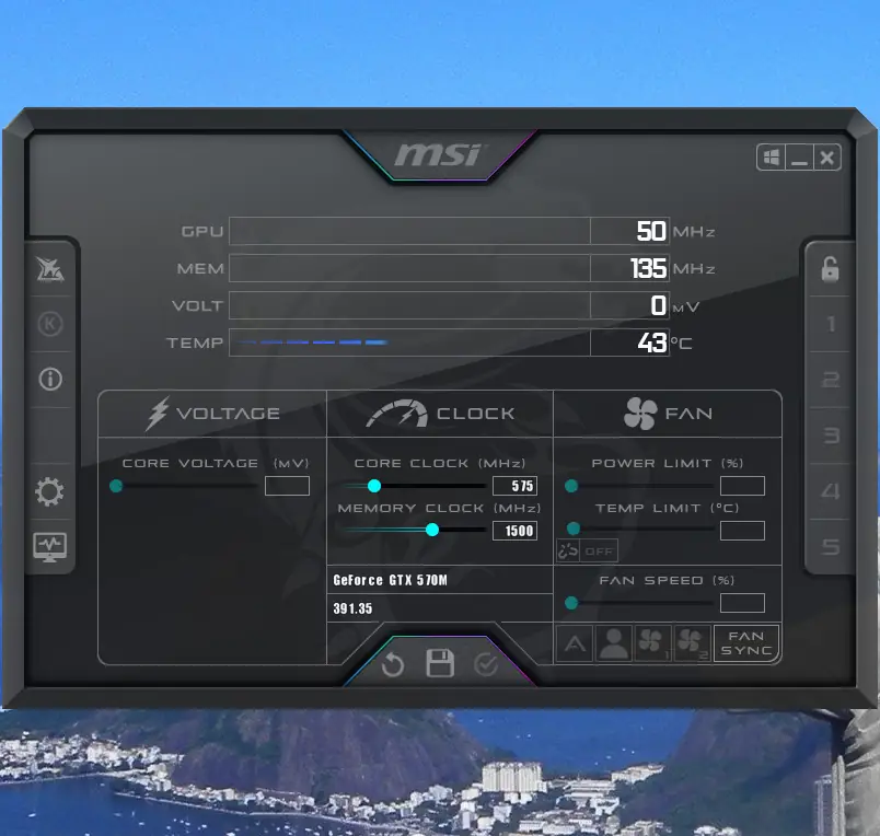 Программный интерфейс MSI Afterburner 4.6.5.16358 Beta 4 [Multi Ru]