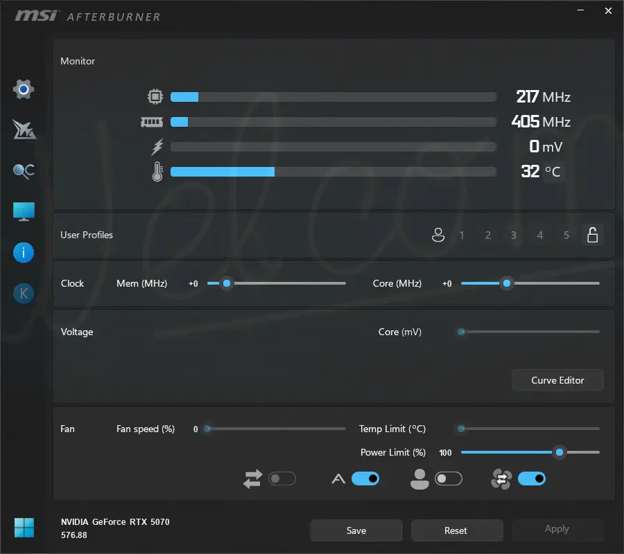 Программный интерфейс MSI Afterburner 4.6.6.16591 Beta 6 [Multi Ru]