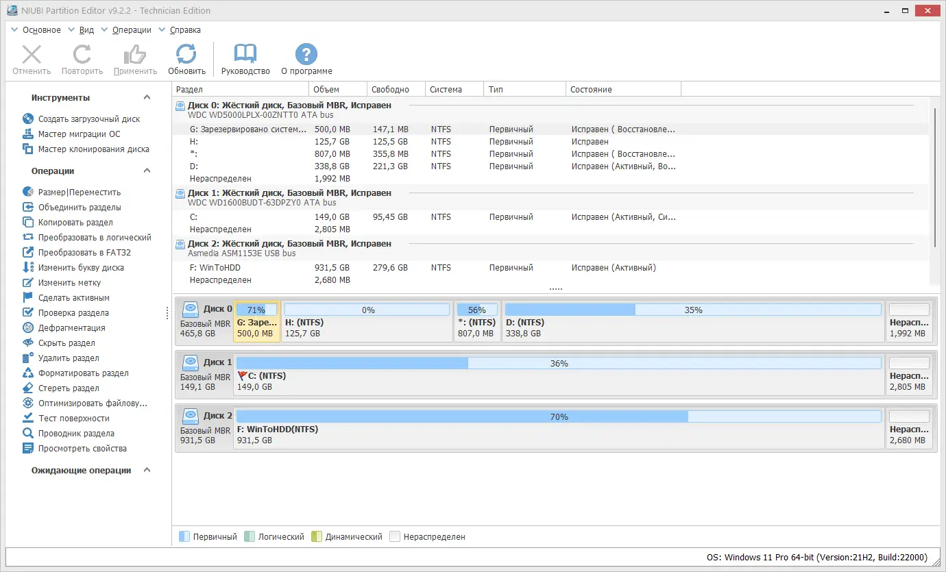 Программный интерфейс NIUBI Partition Editor 9.2.2 Technician Edition RePack (& Portable) by elchupacabra [Multi Ru]