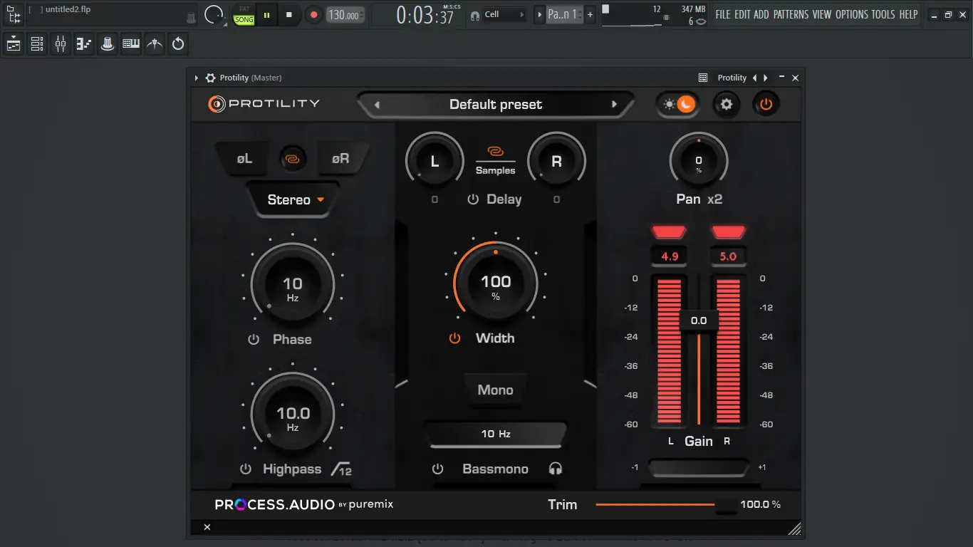 Программный интерфейс Process Audio - Protility 1.0.0 VST 3, AAX [En]