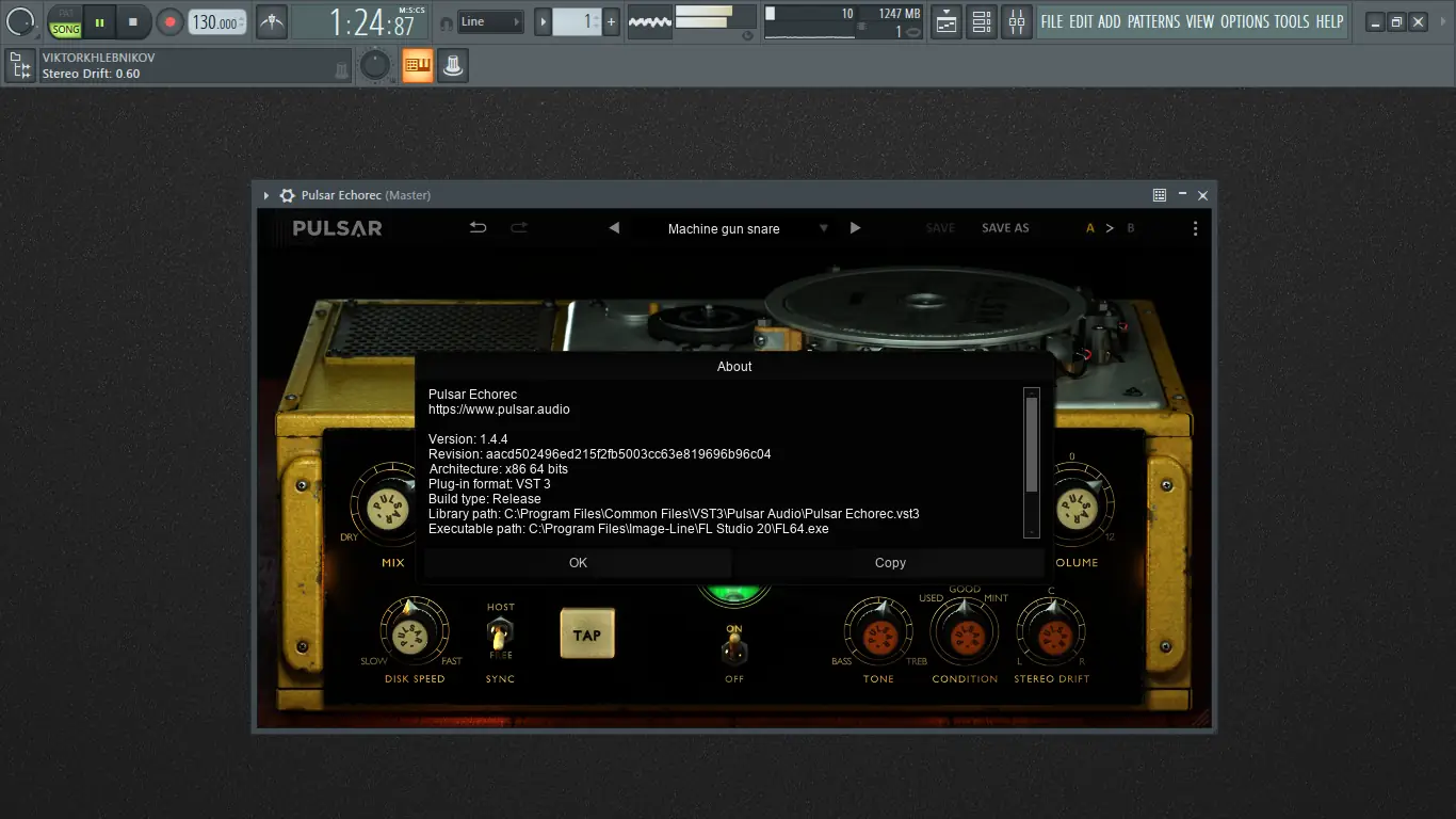 Программный интерфейс Pulsar Audio - Echorec 1.4.4 VST, VST3, AAX (x64) RePack by R2R [En]