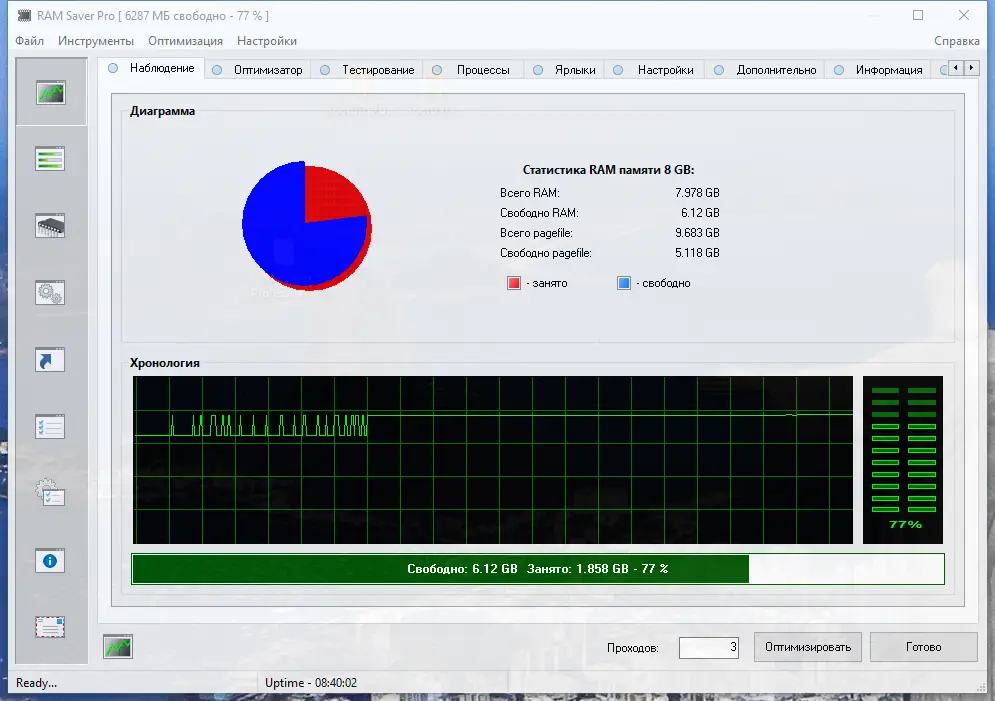 Программный интерфейс RAM Saver Professional 22.1 RePack (& Portable) by 9649 [Multi Ru]