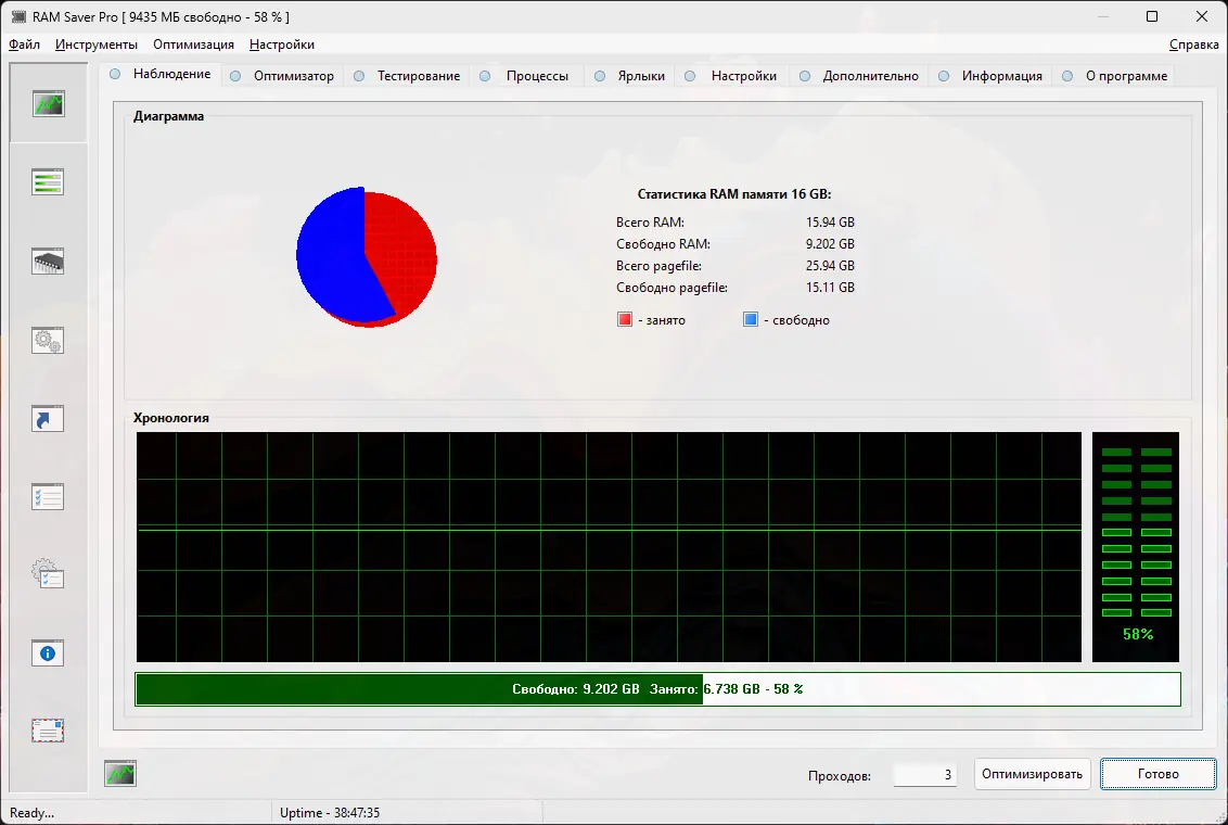 Программный интерфейс RAM Saver Professional 25.6.1 RePack (& Portable) by elchupacabra [Multi Ru]