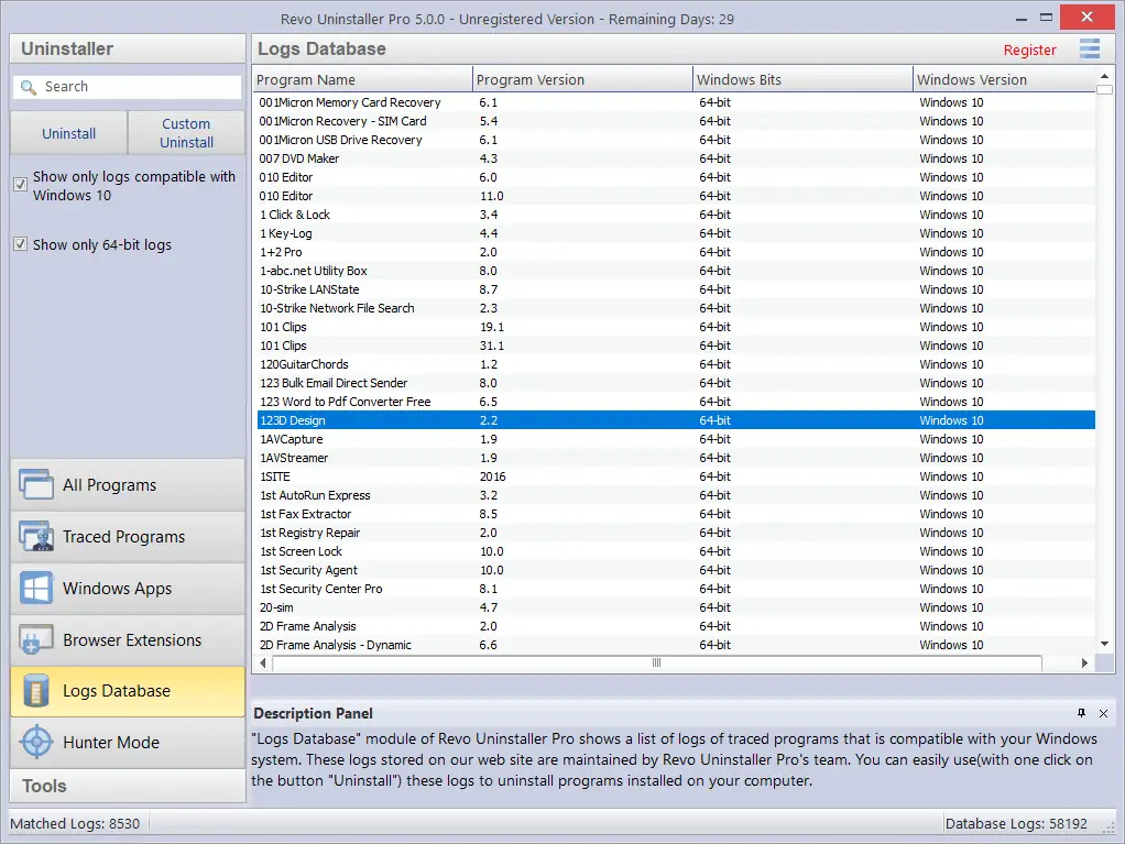 Программный интерфейс Revo Uninstaller Pro 5.1.7 RePack (& Portable) by Dodakaedr [Multi Ru]