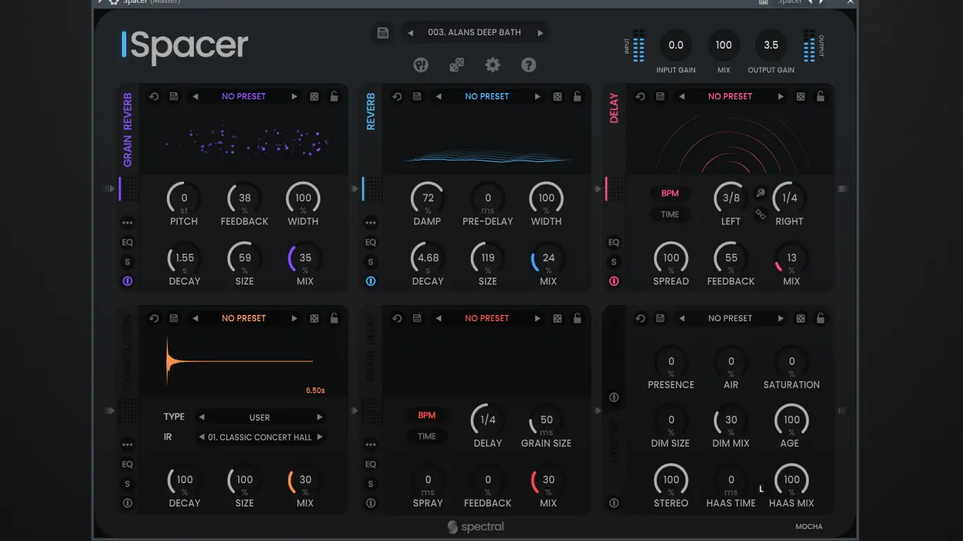 Программный интерфейс Spectral Plugins - Spacer 1.0.0 VST, VST 3, AAX (x64) RePack by MOCHA [En]