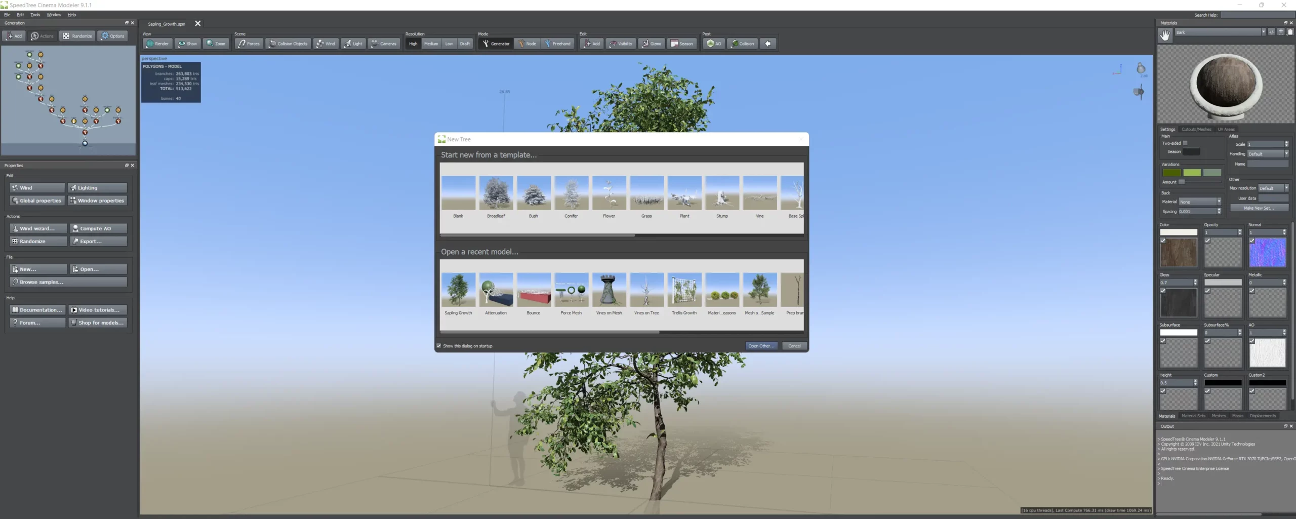 Программный интерфейс SpeedTree Modeler v9.1.1 Cinema Edition Win x64 [En]